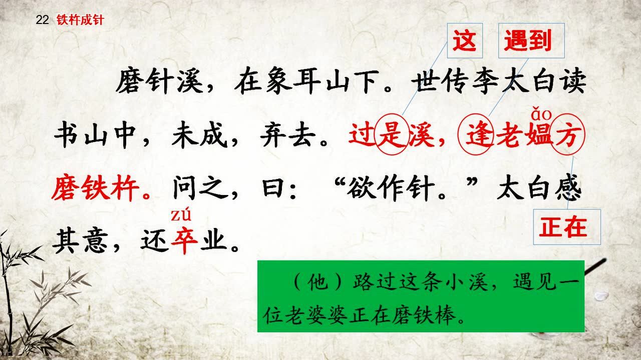 小古文 铁杵成针>微课_腾讯视频