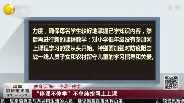 教育部回应“停课不停学”:“停课不停学”不单纯指网上上课