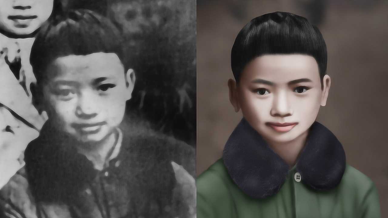 ps修复一张小时候的老照片