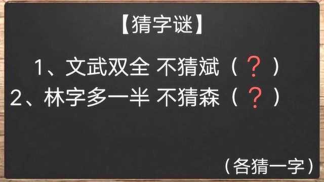 这个字谜不简单!文武双全(猜一字),你能猜到吗?