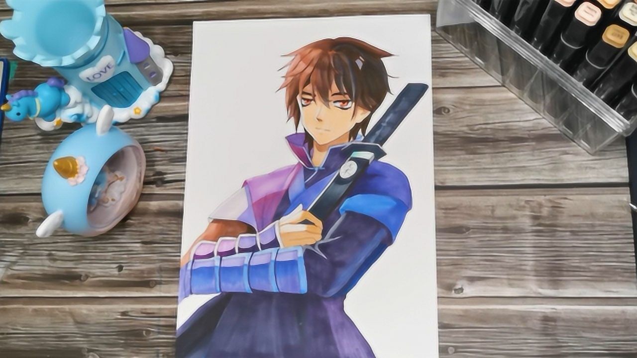 美术生手绘刺客五六七马克笔上色神秘柒简单教程都能学会