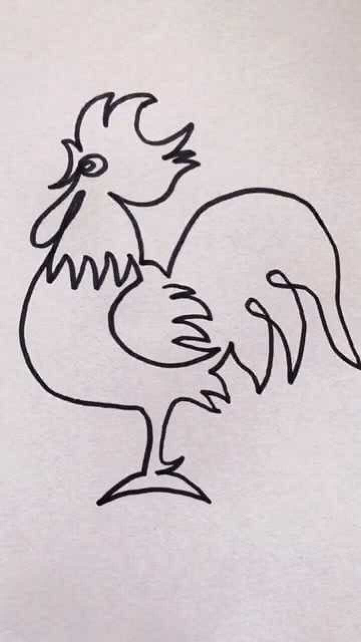简笔画画公鸡