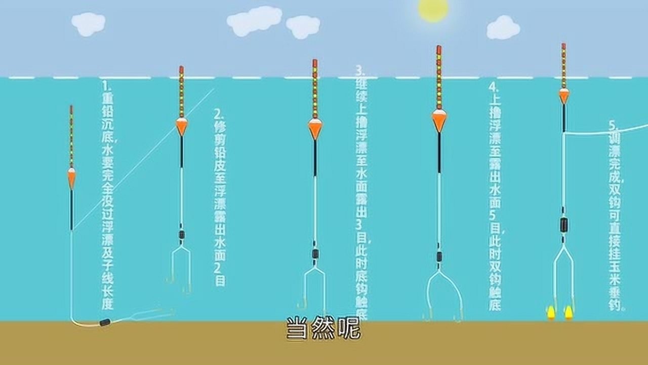 春季使用玉米粒钓鲤鱼时如何正确调漂?用对了方法,丝毫不怕空军