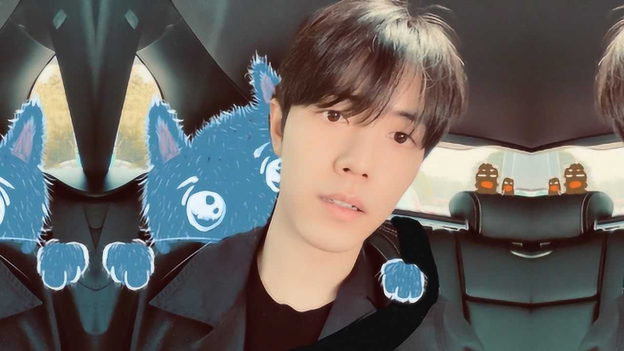 肖战绿洲晒车内自拍刘海微长,肩膀p图小怪兽童心十足