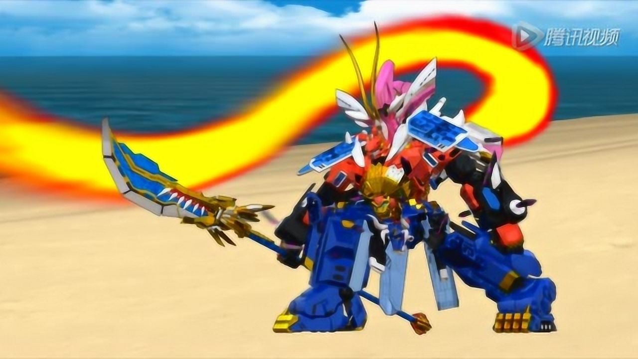 神兽金刚天上突然下来一个机械兽攻击地兽战队