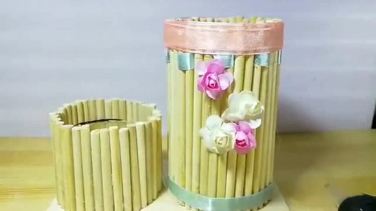 一次性筷子做花盆图片