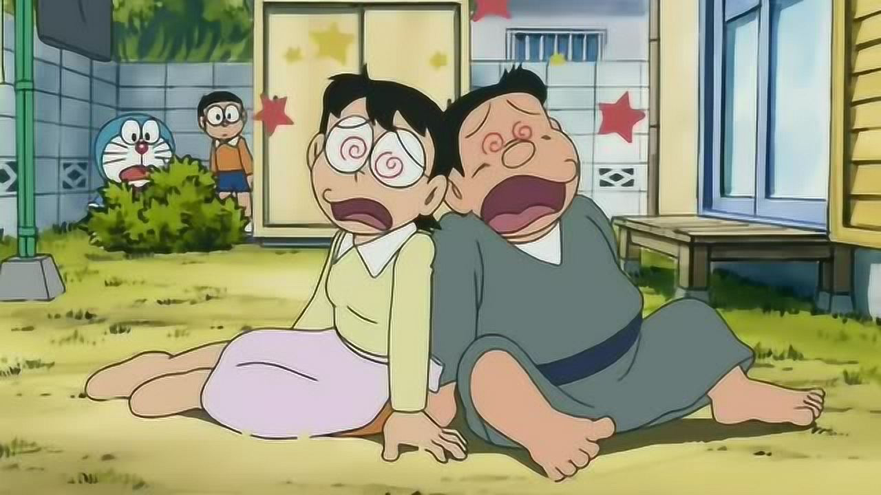哆啦a梦:爸爸妈妈被大雄整惨!大雄有了哆啦a梦帮助,有恃无恐