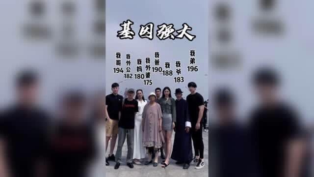 基因太强大!这家人平均身高近190cm,最矮的外婆175cm