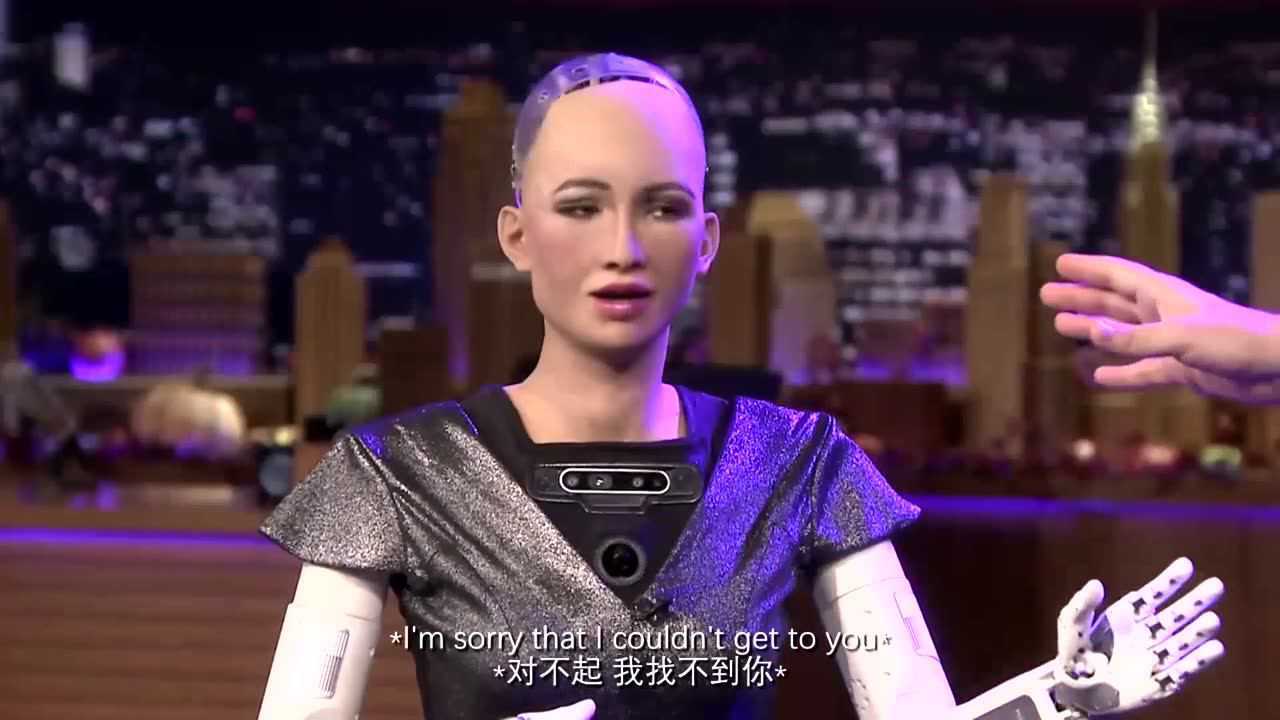 机器人索菲亚唱歌