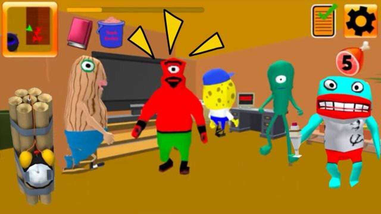 海绵邻居终于在海之霸餐厅见到了派大星但他丑到我了