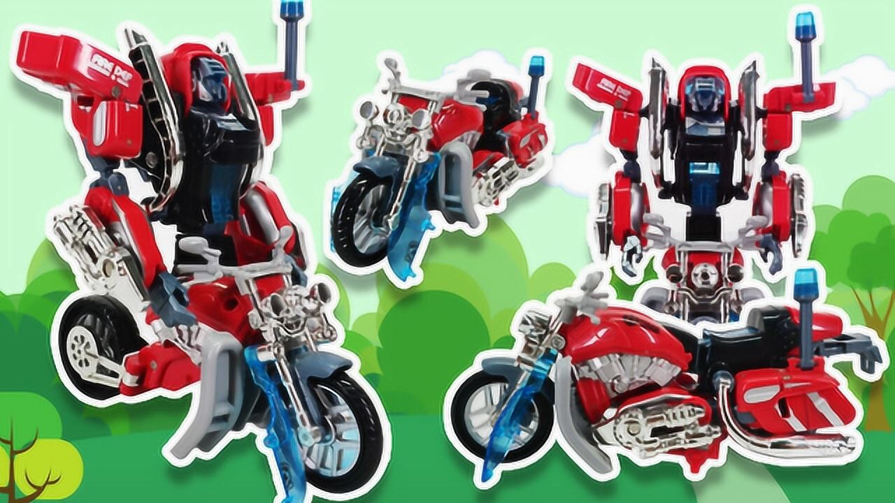 变形金刚摩托车变形超级机器人!