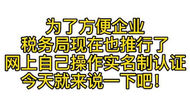 法人可以网上实名认证了