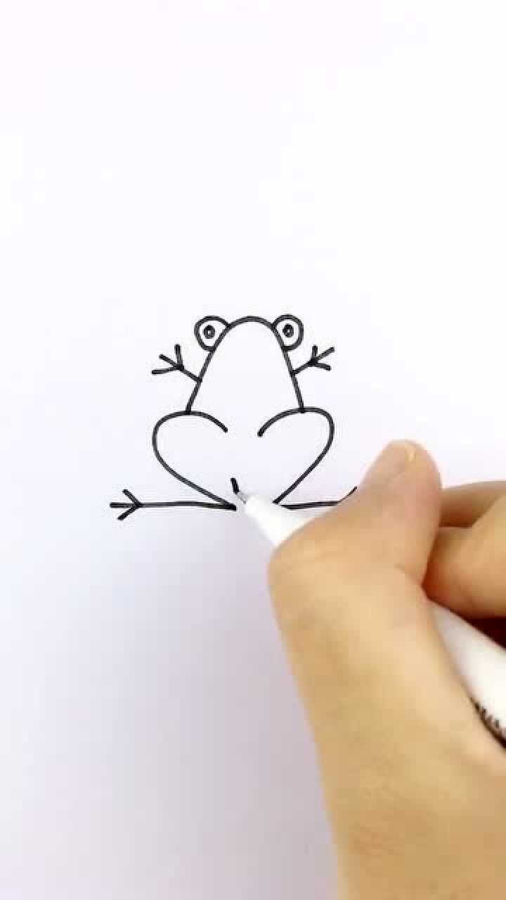 用两个2画青蛙,你学会了吗?