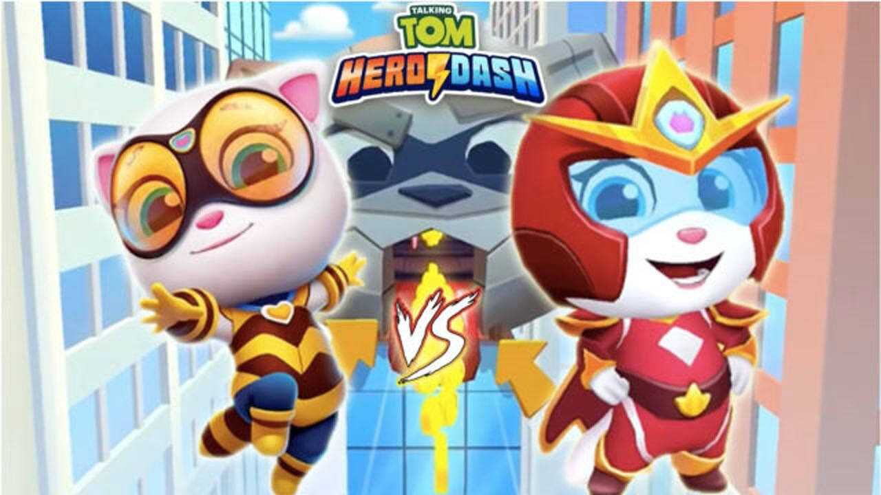 汤姆猫炫跑游戏 新英雄蜂王安吉拉vs火箭安吉拉