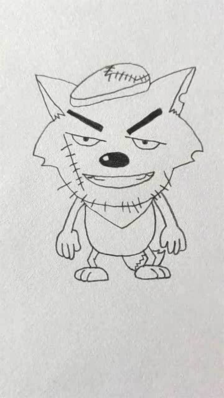 大神画画画出来的灰太狼很逼真