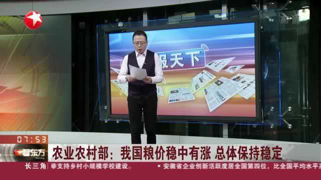 农业农村部:我国粮价稳中有涨 总体保持稳定