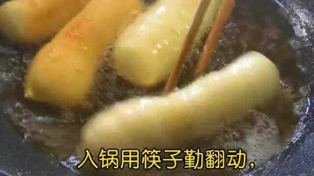 鼓捣懒妈美食,无糖黄金牛奶棒,1招懒人做法2夹1挤又香又脆简直太美味了