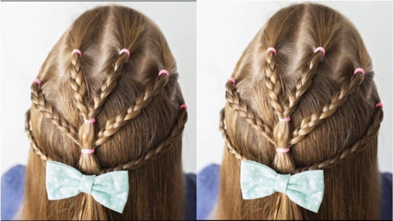 儿童编发教程可爱的麻花辫小女孩半扎发编发一看就会的发型