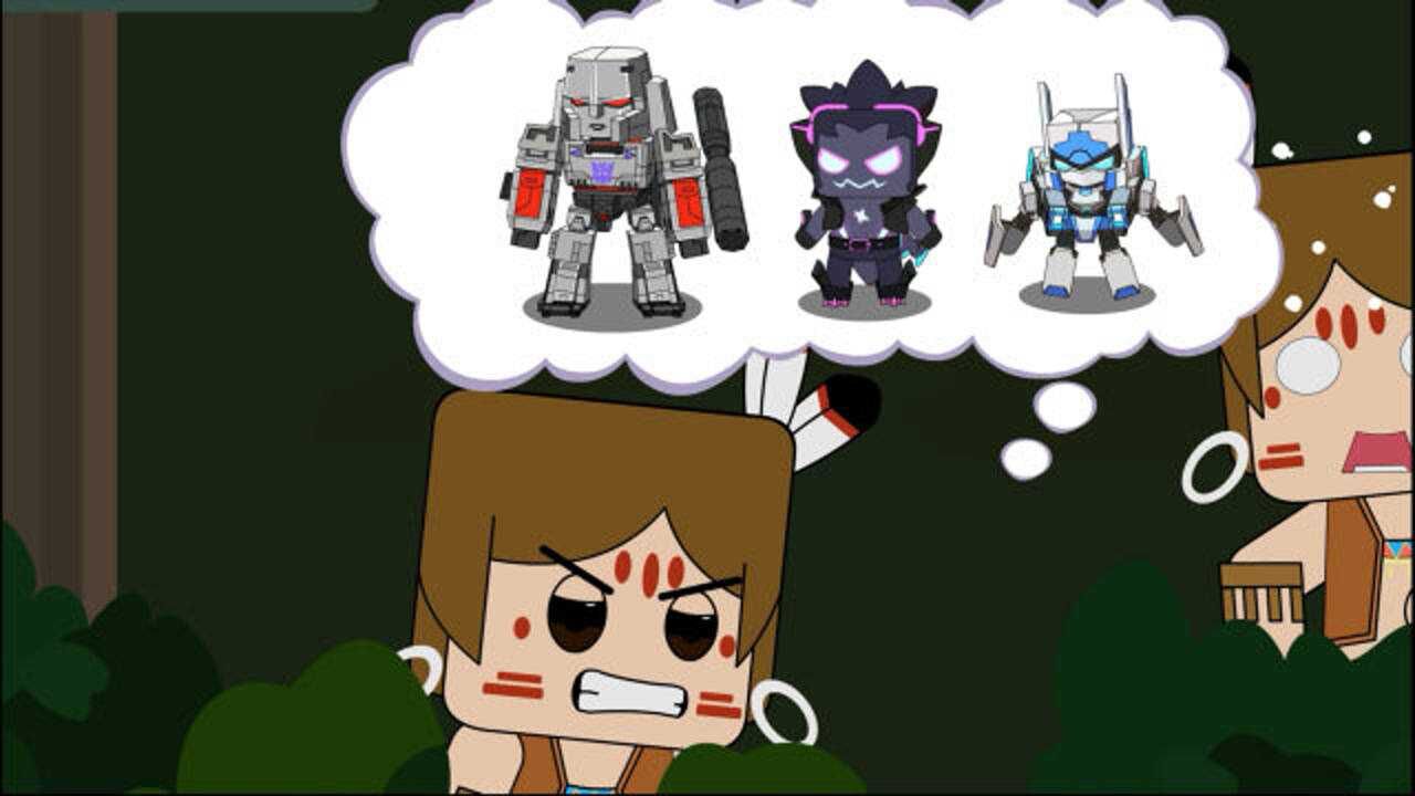 迷你变形金刚迷你世界变形金刚动画第81集迷你村民以为大黄蜂是暗星的