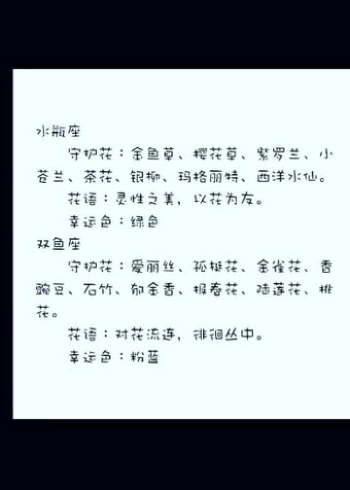 星座宝宝们你们知道十二星座的守护花和花语是什么