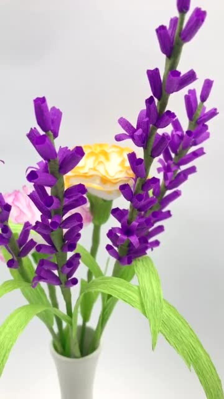 皱纹纸做的"薰衣草",比真的还好看!