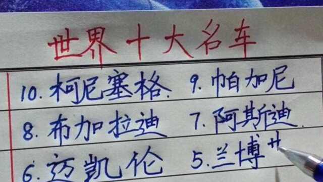 世界十大名车.第一名劳斯莱斯,当之无愧.