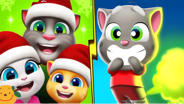 汤姆猫总动员游戏 汤姆猫快跑vs圣诞汤姆猫家族