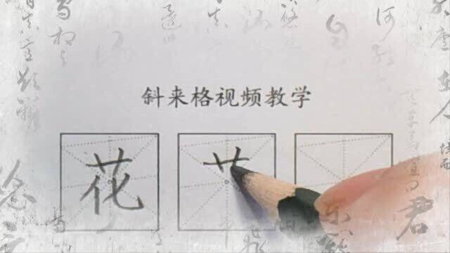 斜来格,让孩子快速写好字:“花”字的书写