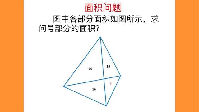 面积问题,图中问号面积如何求解,你会吗?