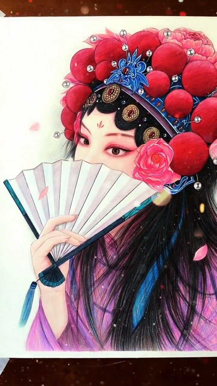 花旦图片手绘手机壁纸图片