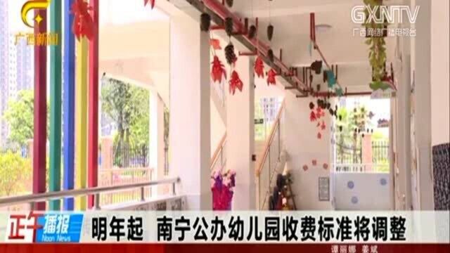 广西南宁公办幼儿园,明年起,收费标椎将调整