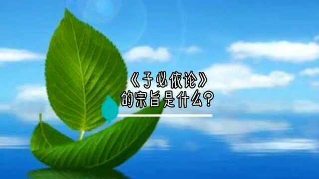 《子必依论》的宗旨是什么?