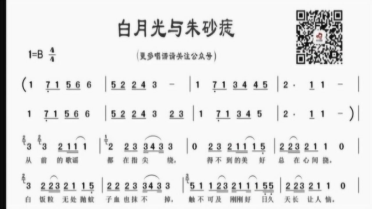 小乔教唱谱|《白月光与朱砂痣》 动态唱谱