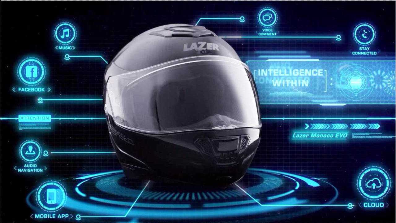 智能摩托车头盔来了,内置显示器,还能看到360度全景