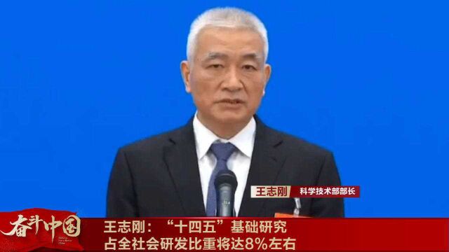 王志刚:“十四五”基础研究占全社会研发比重将达8%左右