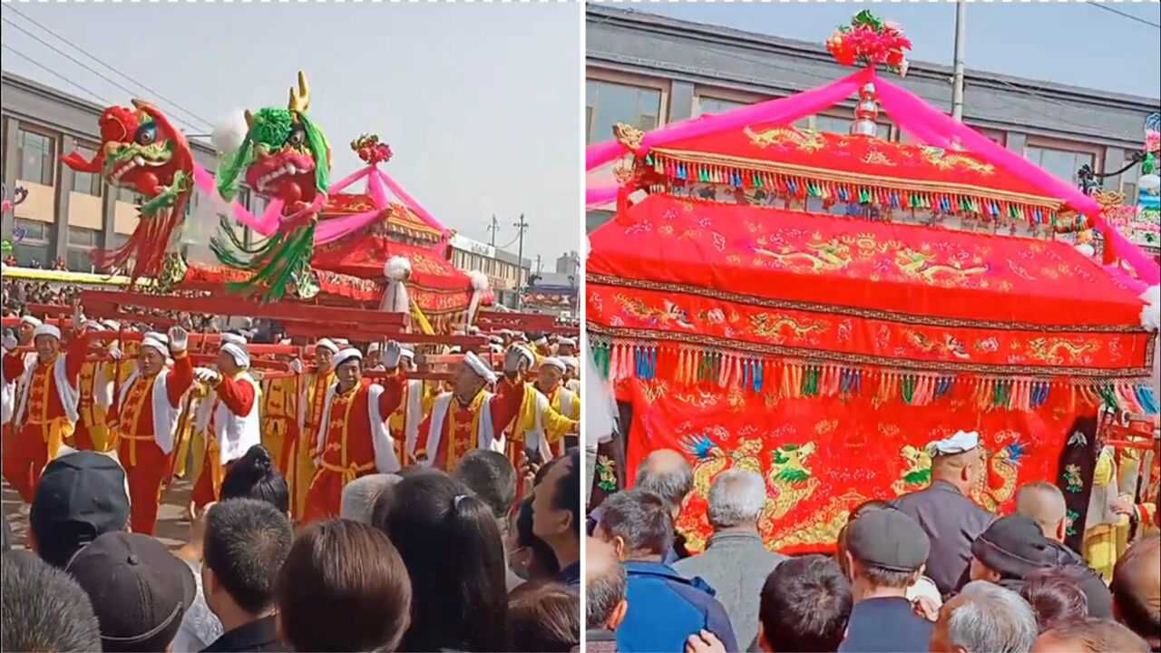 64人抬"龙棺"送葬 声势壮观引千人围观_腾讯视频