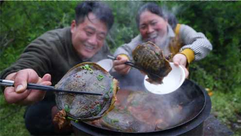 胖妹干活肚子饿，老公4只甲鱼炖一锅，又香又辣，这次吃过瘾了