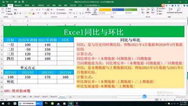 Excel数据分析同比和环比