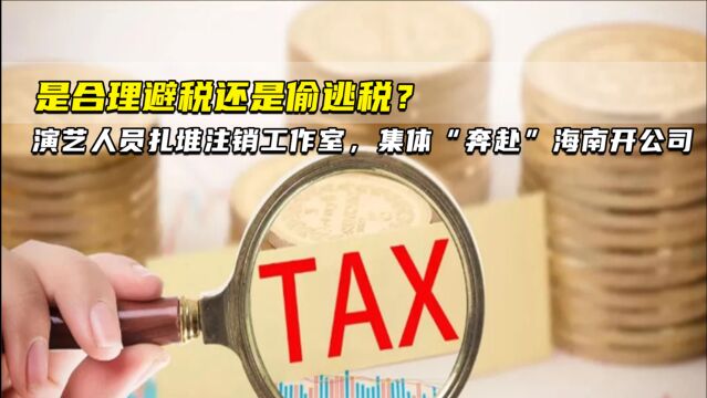 是合理避税还是偷逃税? 演艺人员扎堆注销工作室,集体“奔赴”海南开公司