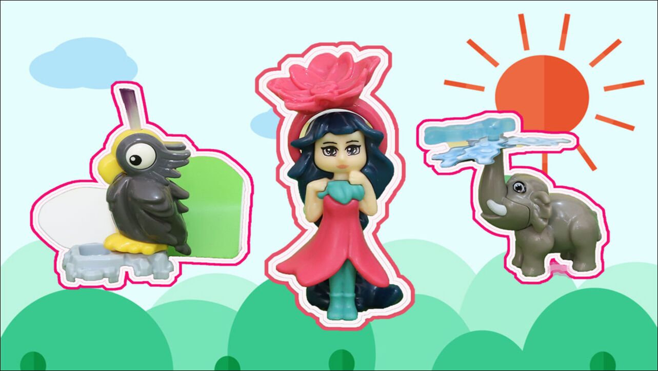 奇趣蛋玩具大全健达奇趣蛋拆出鹦鹉画笔花仙子小象