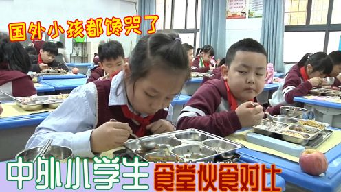 中国学生食堂火到国外！国外小孩馋哭了：我也要吃他们的午餐