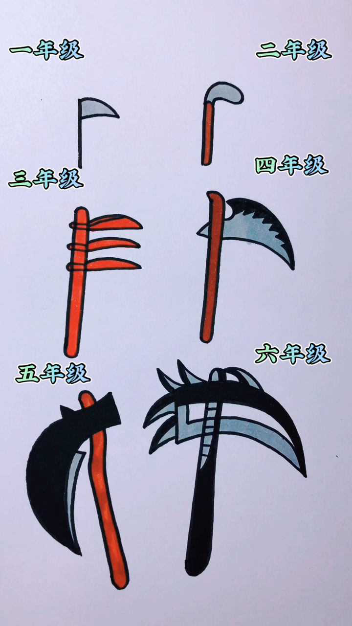 不同年级画死神镰刀