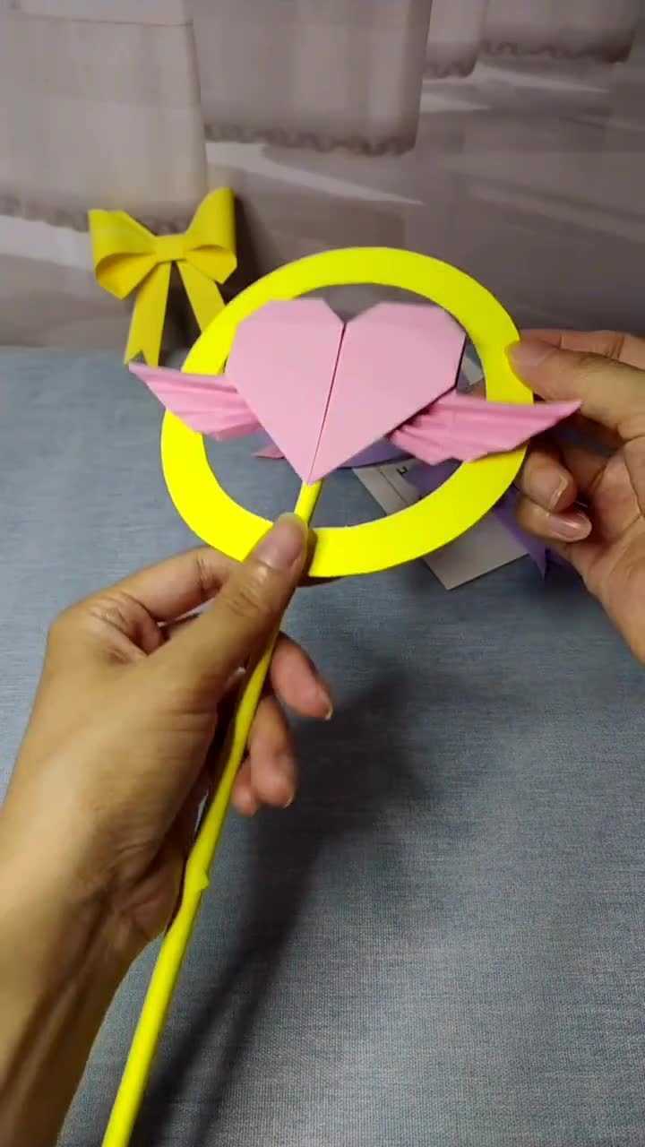 手工折纸制作爱心仙女棒详细教程来啦喜欢的朋友们赶快收藏吧