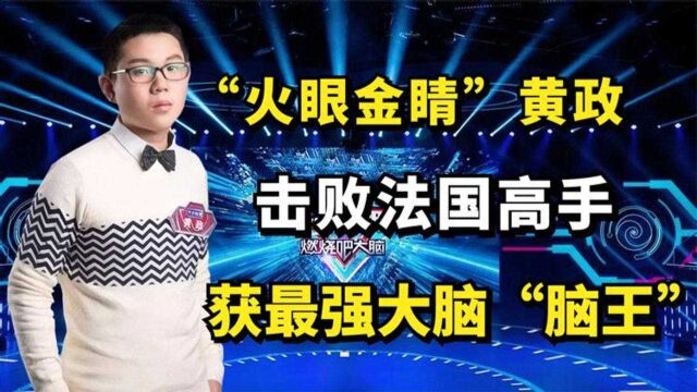 “火眼金睛”黄政:击败法国高手一战成名,获最强大脑“脑王”!