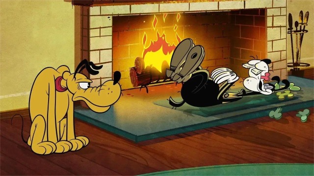 高飞来到米奇家中做客却和米奇的狗布鲁托争宠太搞笑了