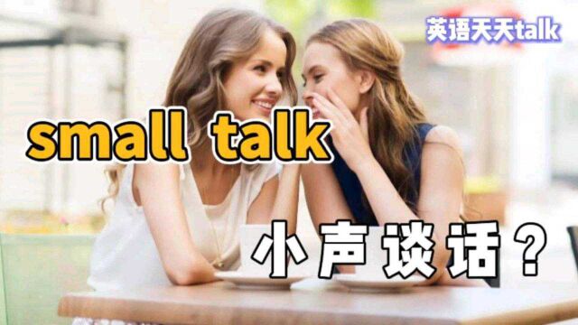 英语small talk翻译成“小声说话”?那talk big又是啥意思