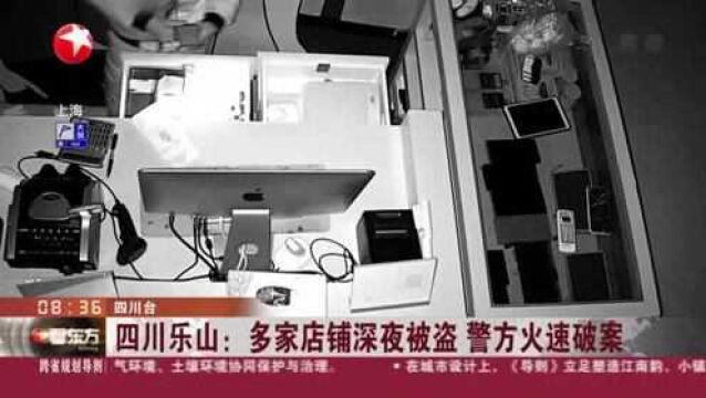 四川乐山:多家店铺深夜被盗 警方火速破案