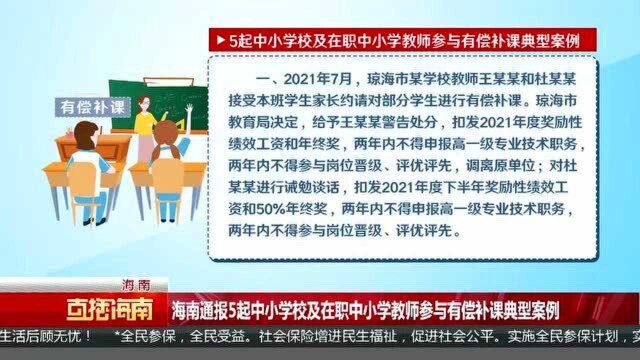 海南通报5起中小学校及在职中小学教师参与有偿补课典型案例