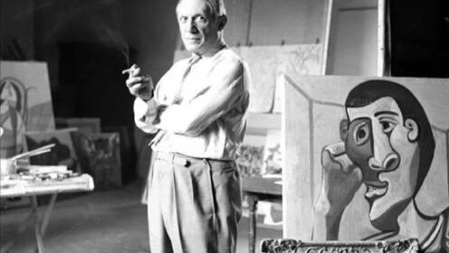 1881年，毕加索出生在西班牙，传说他会说话前就会画画