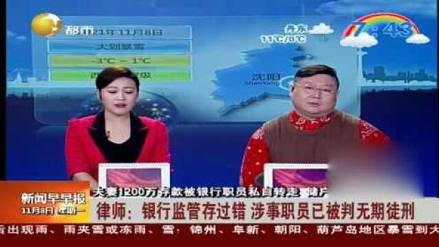 律师:银行监管存过错,涉事职员已被判无期徒刑